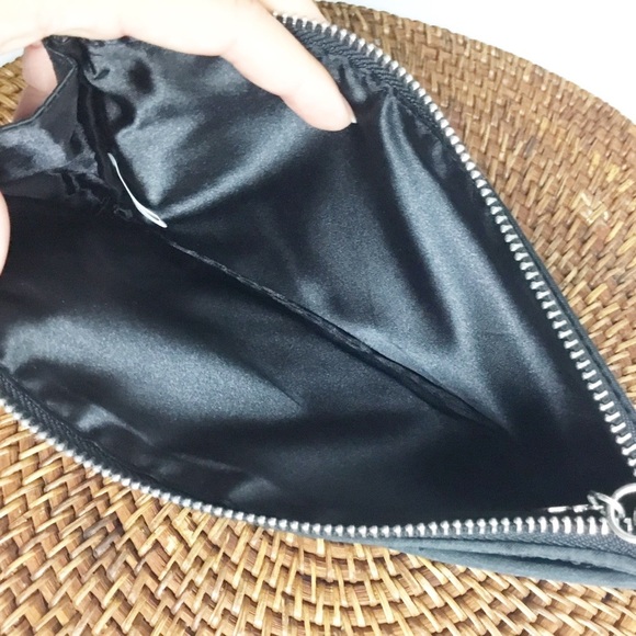 Victoria’s Secret Black & Silver Zipper Wallet Bag - Picture 2 of 3